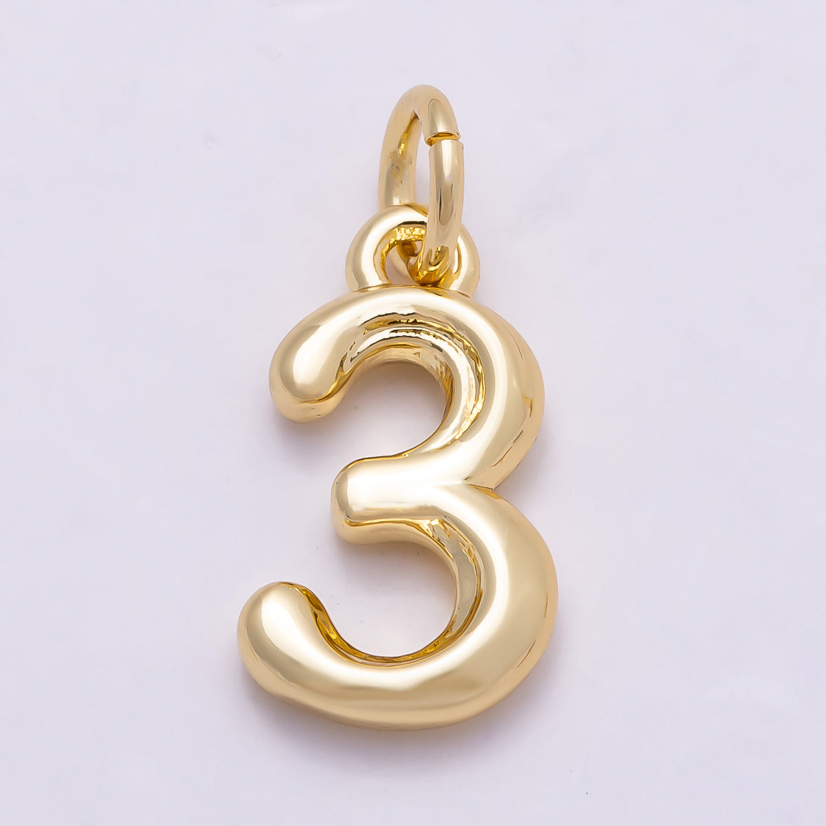 16K Gold Filled 14mm Minimalist Molten Number Numerology Charm | Charms-00878 ~ Charms-00887