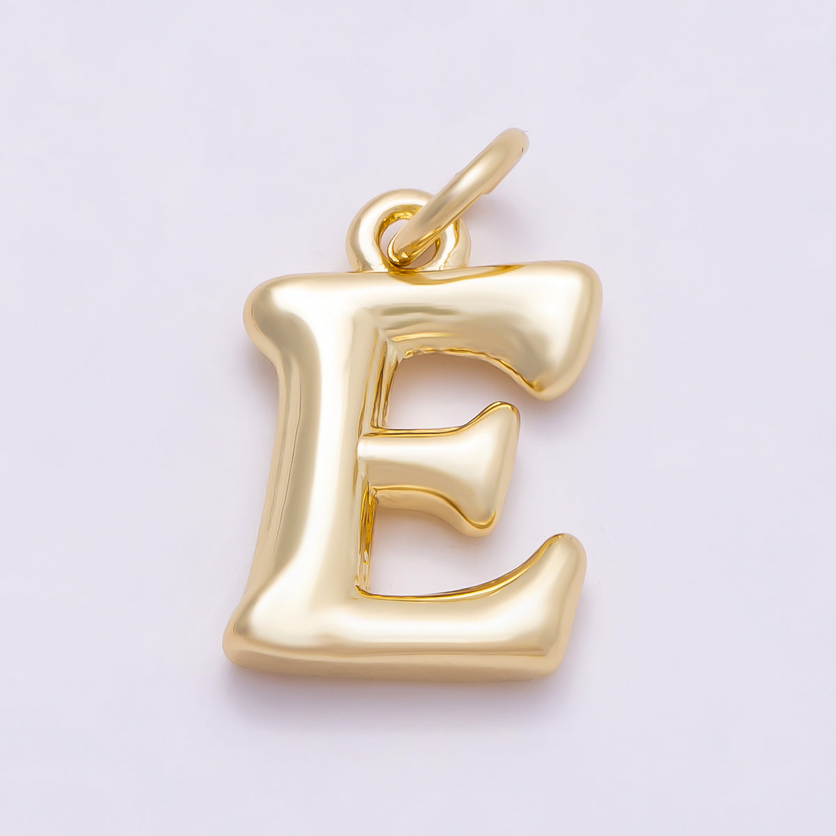 16K Gold Filled 14mm Minimalist Molten Alphabet Initial Letter Charm | Charms-00908 ~ Charms-00933