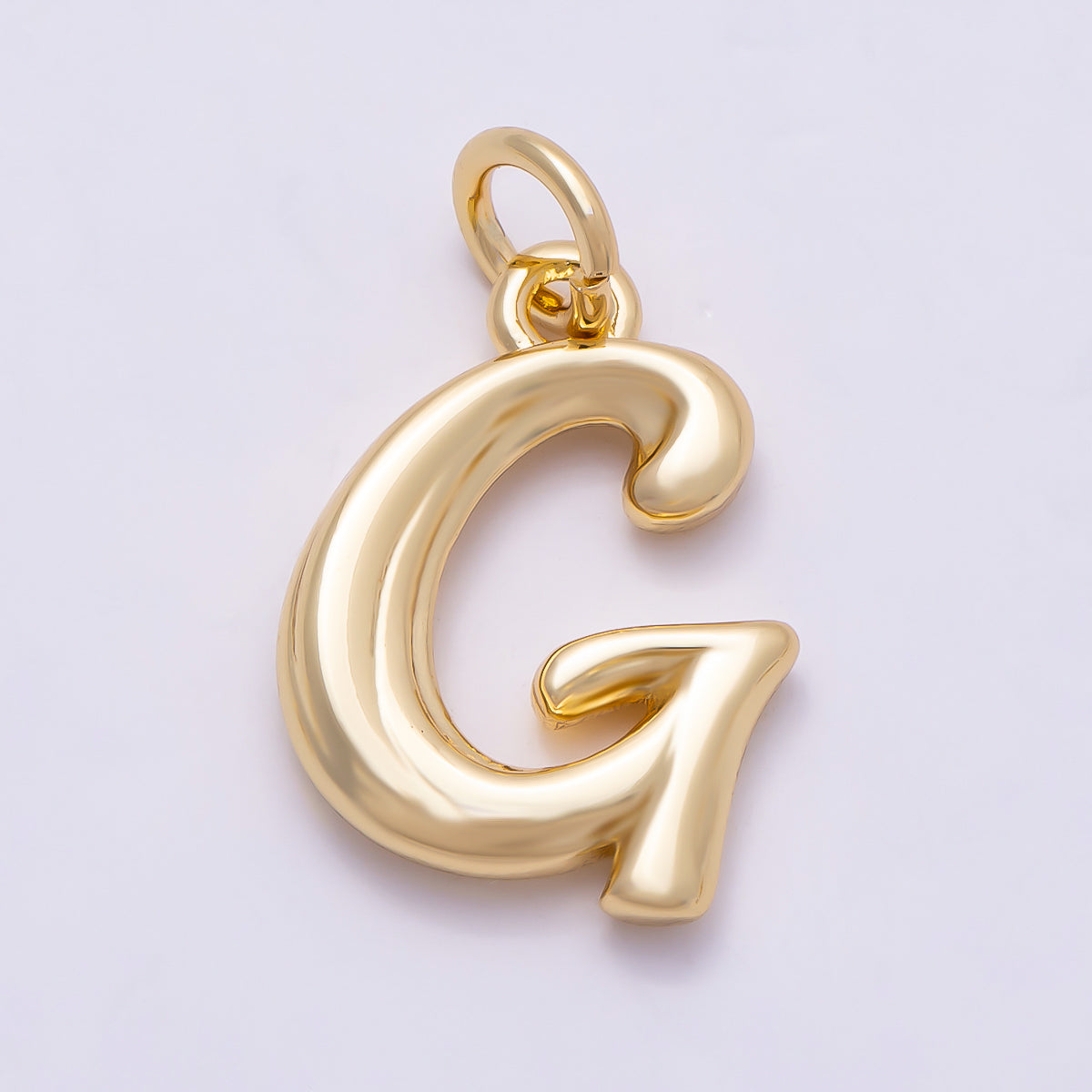 16K Gold Filled 14mm Minimalist Molten Alphabet Initial Letter Charm | Charms-00908 ~ Charms-00933