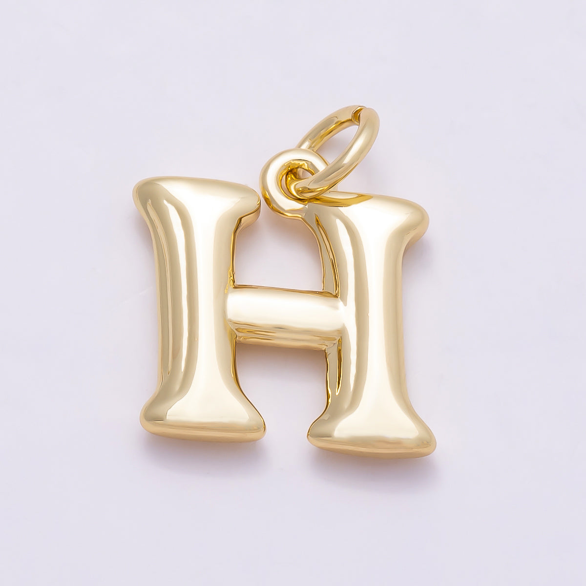 16K Gold Filled 14mm Minimalist Molten Alphabet Initial Letter Charm | Charms-00908 ~ Charms-00933