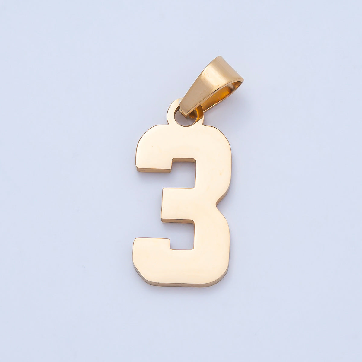 PVD Stainless Steel 23mm Sport Jersey Varsity Number Pendant | Charms-00981 ~ Charms-00990