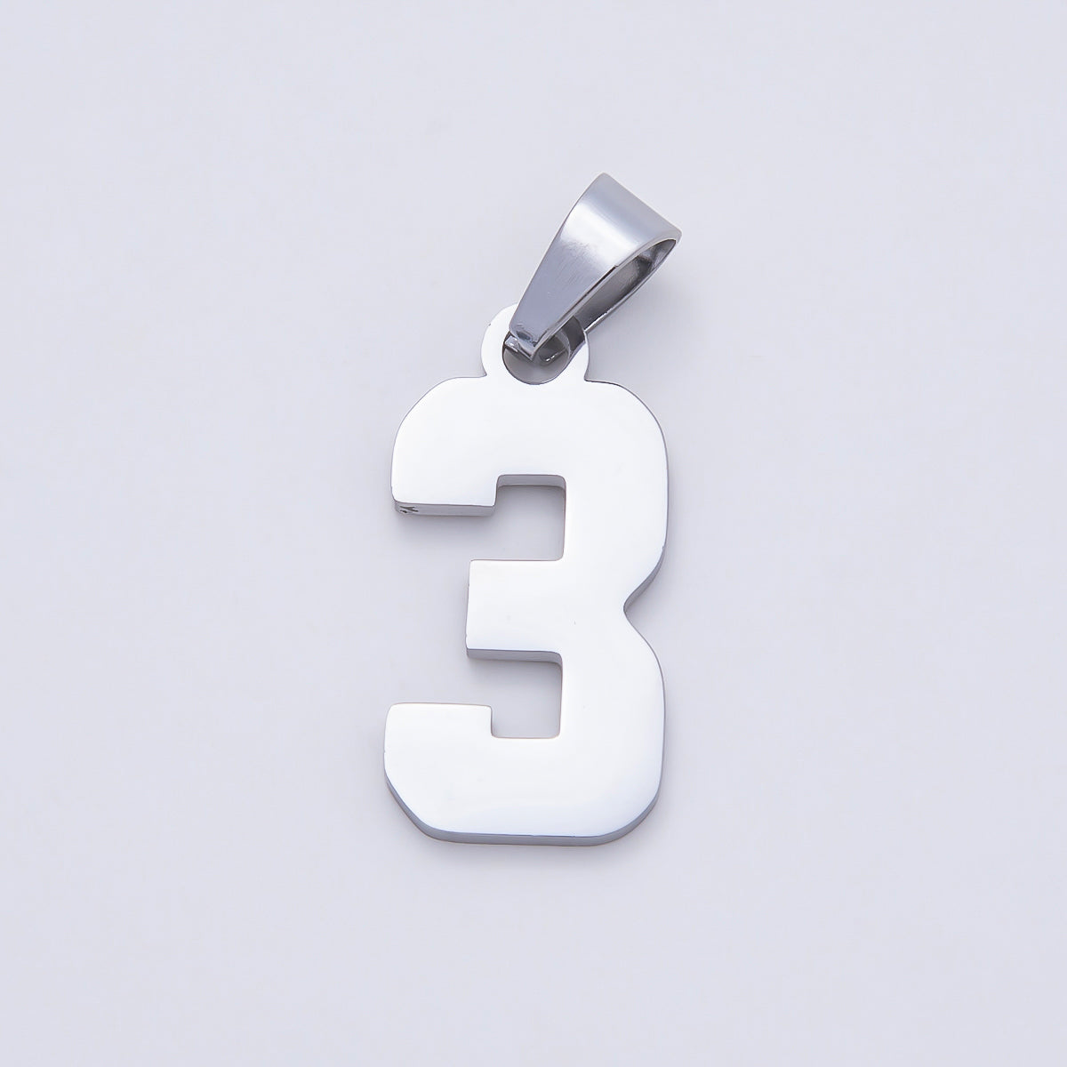 Stainless Steel 23mm Sport Jersey Varsity Number Pendant | Charms-00991 ~ Charms-01000