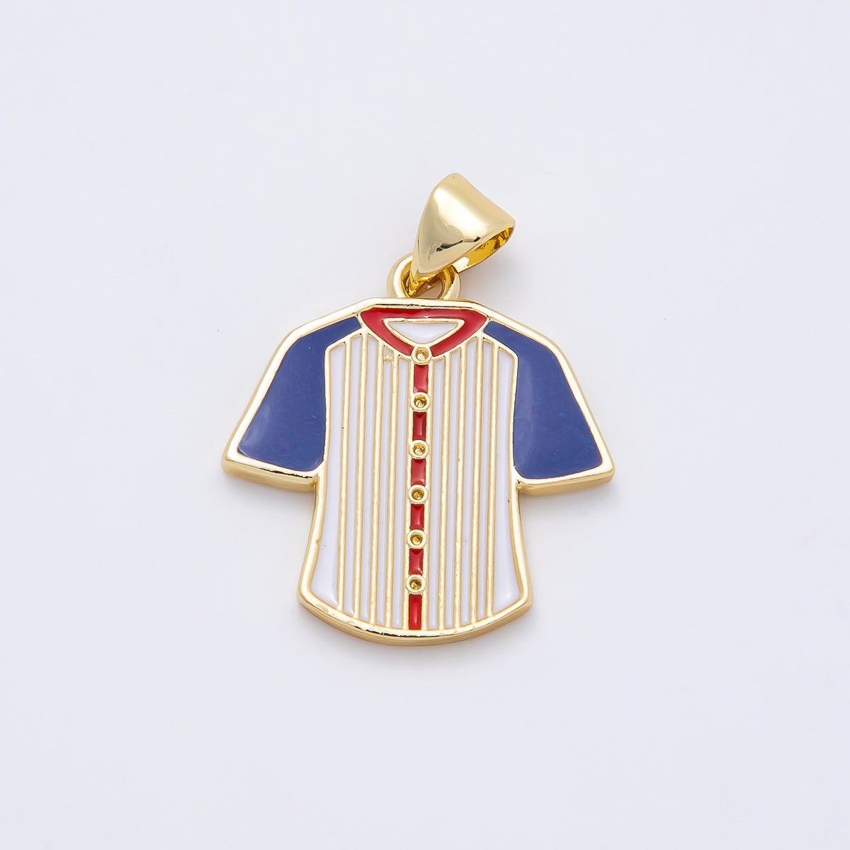 16K Gold Filled 20mm Multicolor Enamel Sport Jersey Pendant | Charms-011110