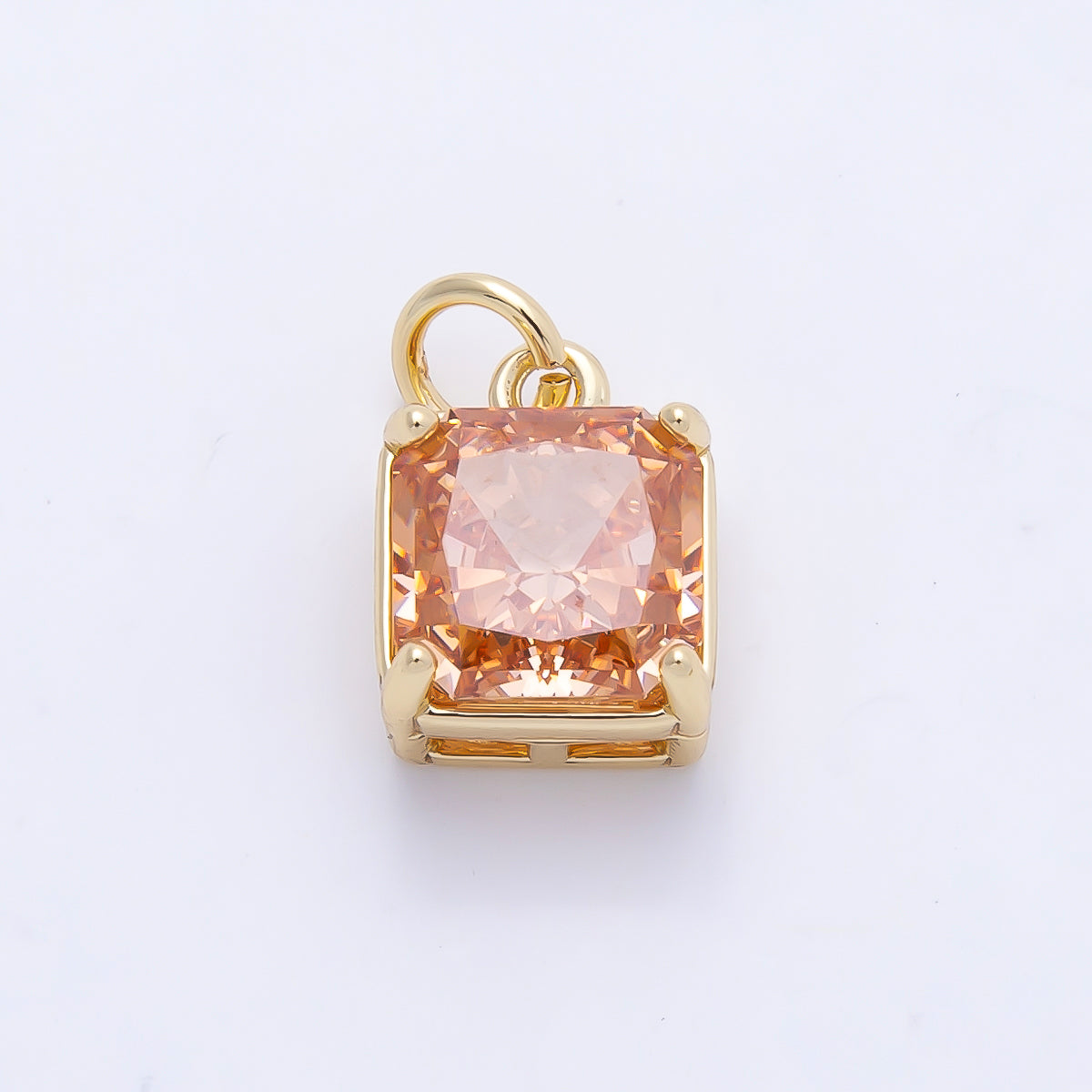16K Gold Filled 11mm Birthstone CZ Square Charm | Charms-01172 ~ Charms-01183
