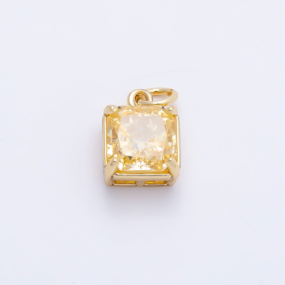 16K Gold Filled 11mm Birthstone CZ Square Charm | Charms-01172 ~ Charms-01183