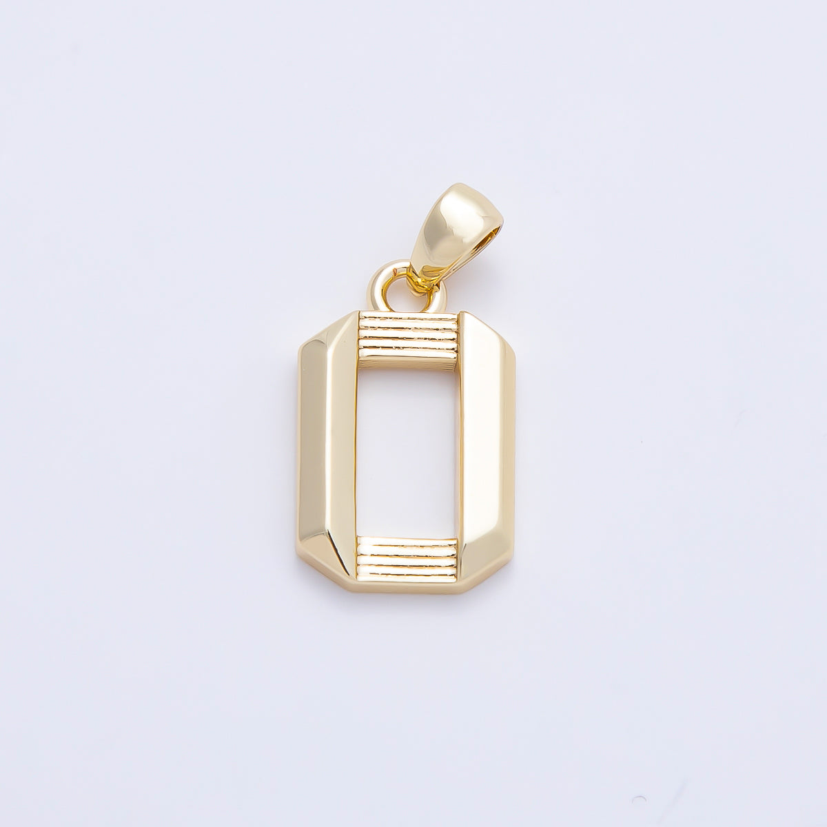 16K Gold Filled 15mm Ribbed Edged Geometric Number Numerology Charm | Charms-01207 ~ Charms-01216