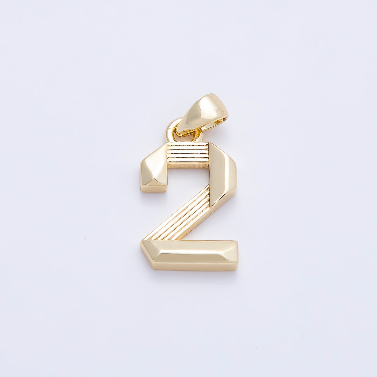 16K Gold Filled 15mm Ribbed Edged Geometric Number Numerology Charm | Charms-01207 ~ Charms-01216
