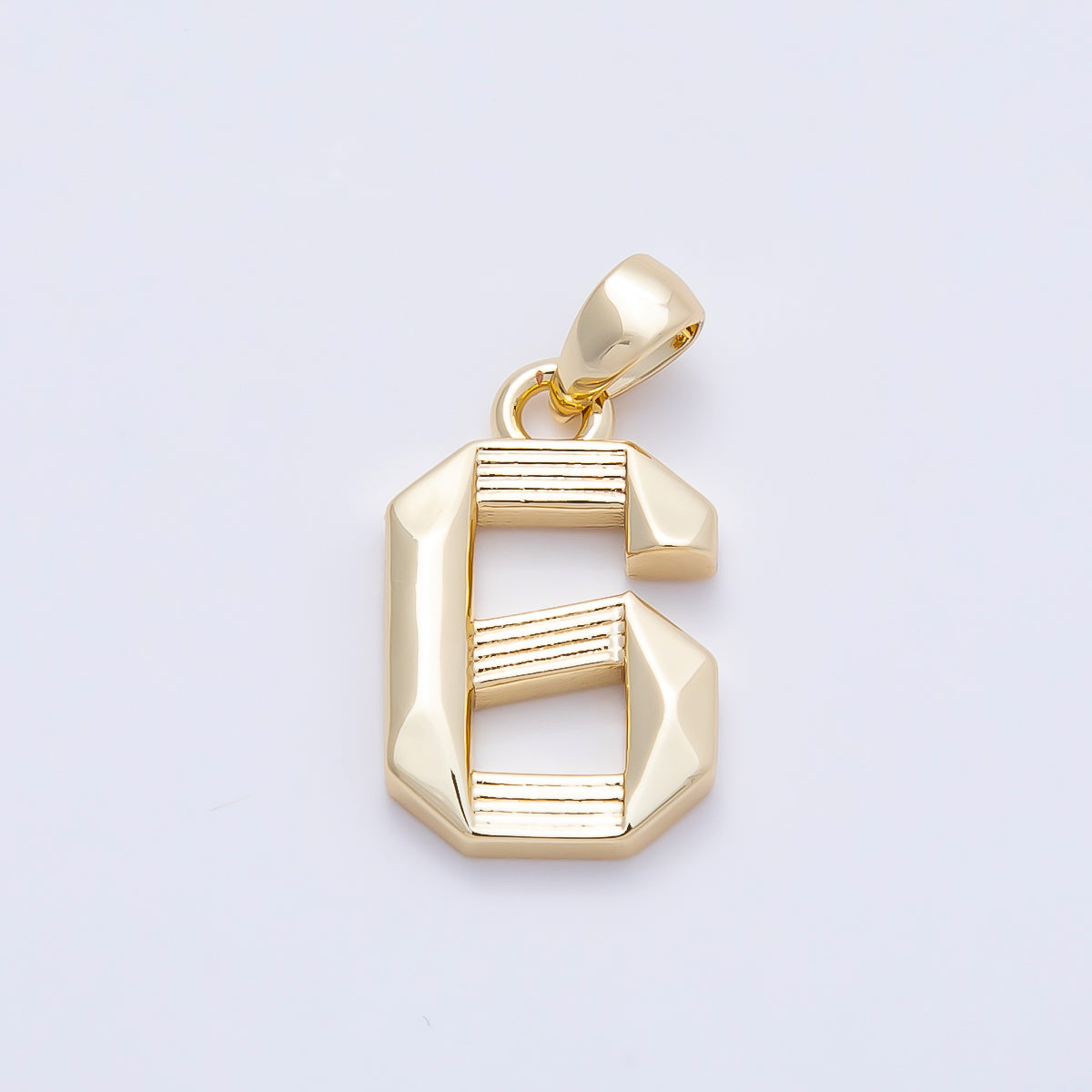 16K Gold Filled 15mm Ribbed Edged Geometric Number Numerology Charm | Charms-01207 ~ Charms-01216