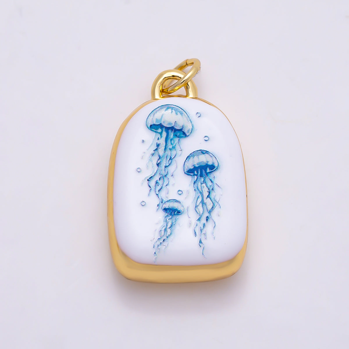 16K Gold Filled 21mm SUMMER Nautical Ocean White Enamel Charm | Charms-01280 ~ Charms-01286