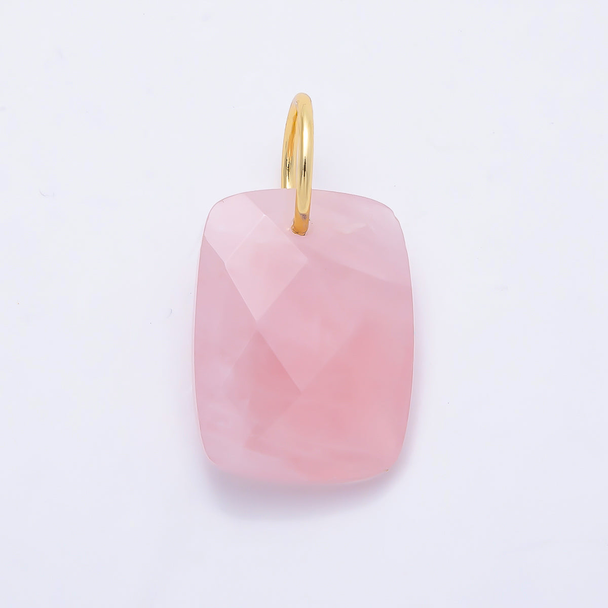 18K Gold Filled 20mm Lapis Lazuli, Turquoise, Rose Quartz, Tiger Eye Multifaceted Gemstone Rectangle Charm | Charms-01421 ~ Charms-01423