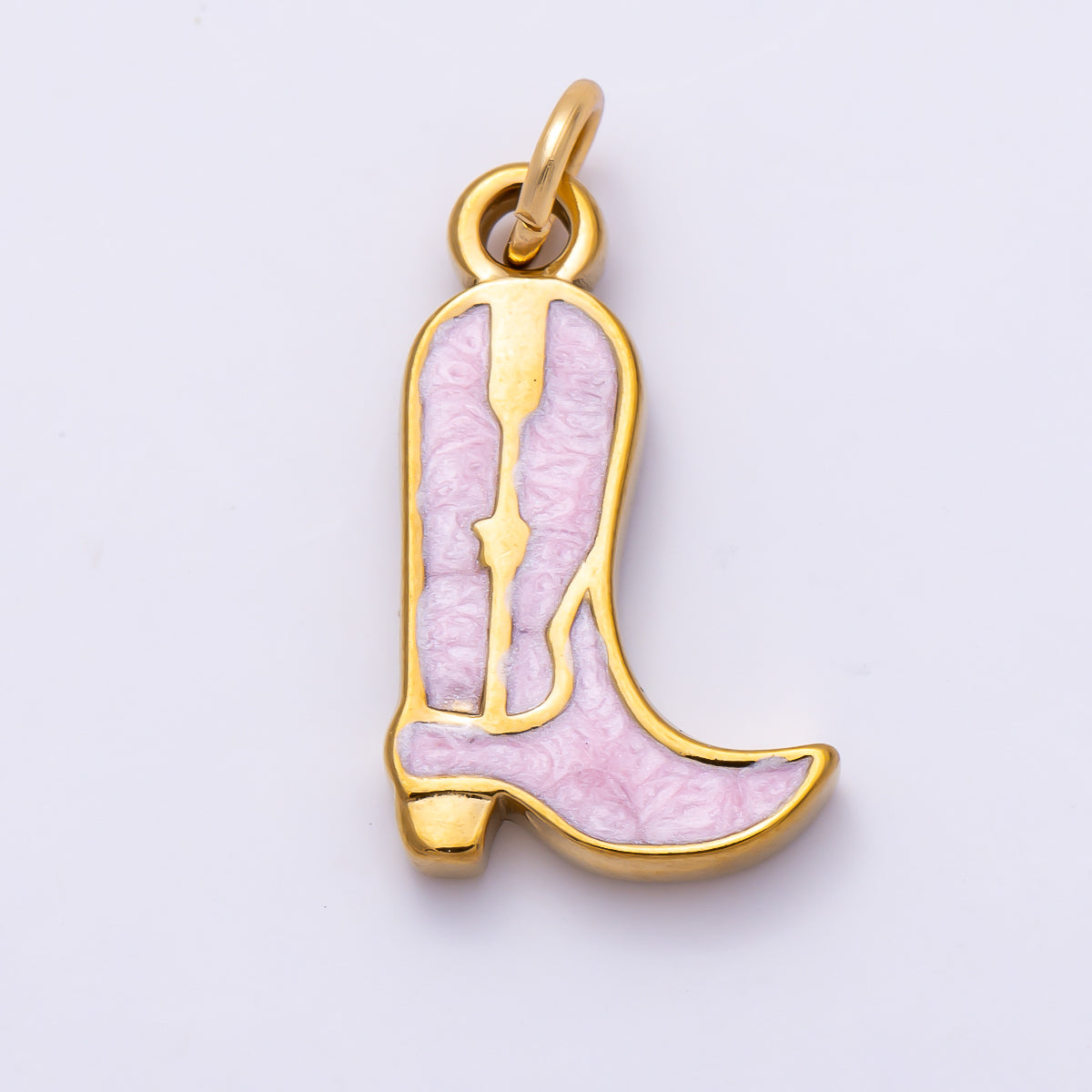 PVD Stainless Steel 18mm Pink, Blue, Black Enamel Cowboy Boots Charm | Charms-01444 ~ Charms-01446