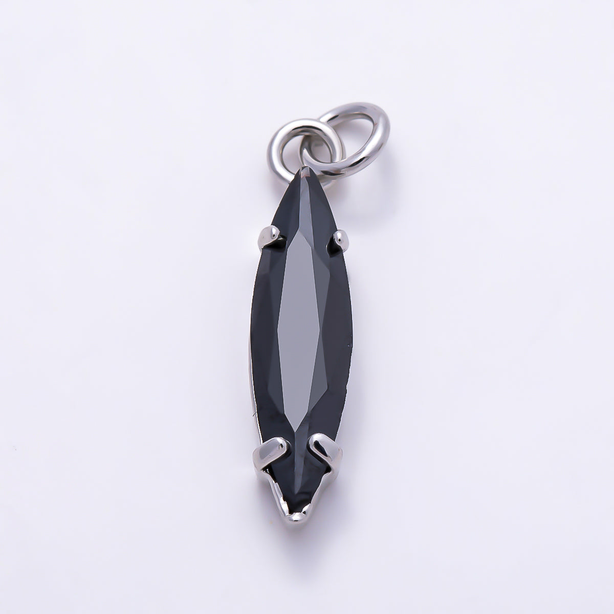 16K Gold Filled 14mm, 18mm Clear, Black CZ Marquise Charm in Gold & Silver | Charms-01457 ~ Charms-01462