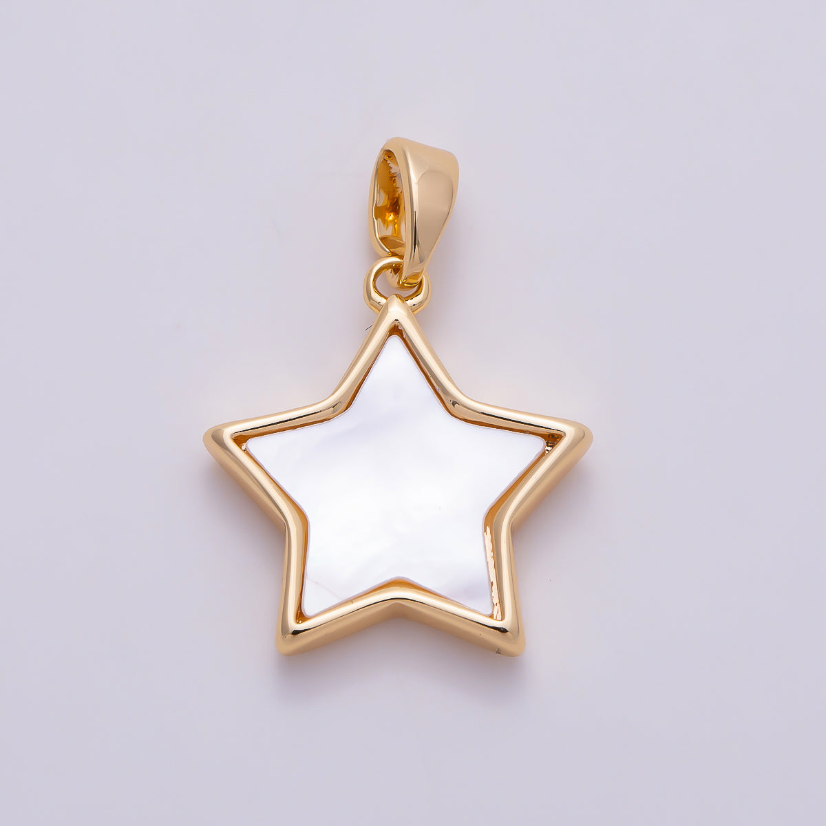 16K Gold Filled 10mm Shell Pearl Celestial Star Charm in Gold & Silver | Charms-01514 Charms-01515