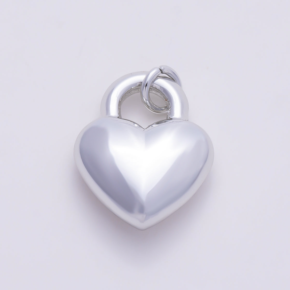 Stainless Steel PVD Gold 22mm Chubby Heart Padlock Charm in Gold & Silver | Charms-01576 Charms-01577