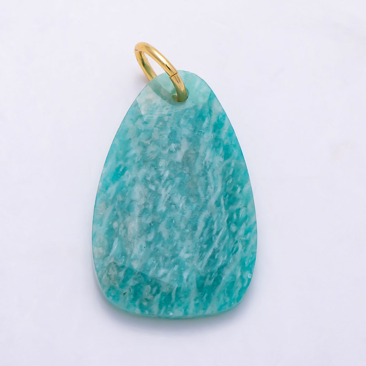 16K Gold Filled 28mm Colorful Organic Teardrop Asymmetric Natural Gemstone Pendant | Charms-01665 - Charms-01667