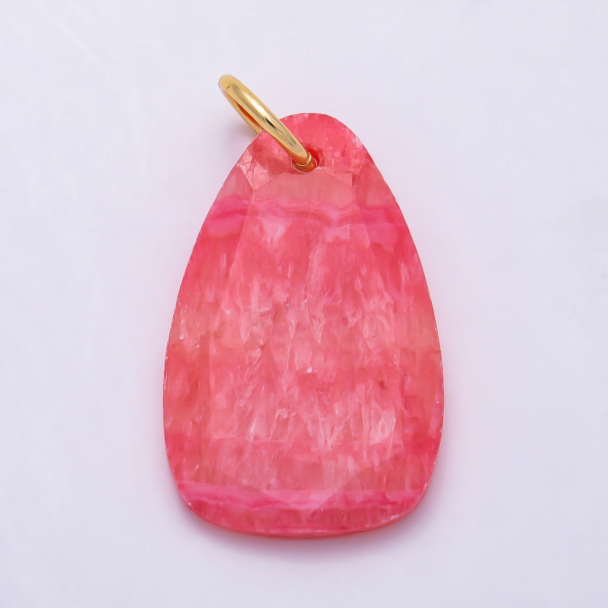 16K Gold Filled 28mm Colorful Organic Teardrop Asymmetric Natural Gemstone Pendant | Charms-01665 - Charms-01667