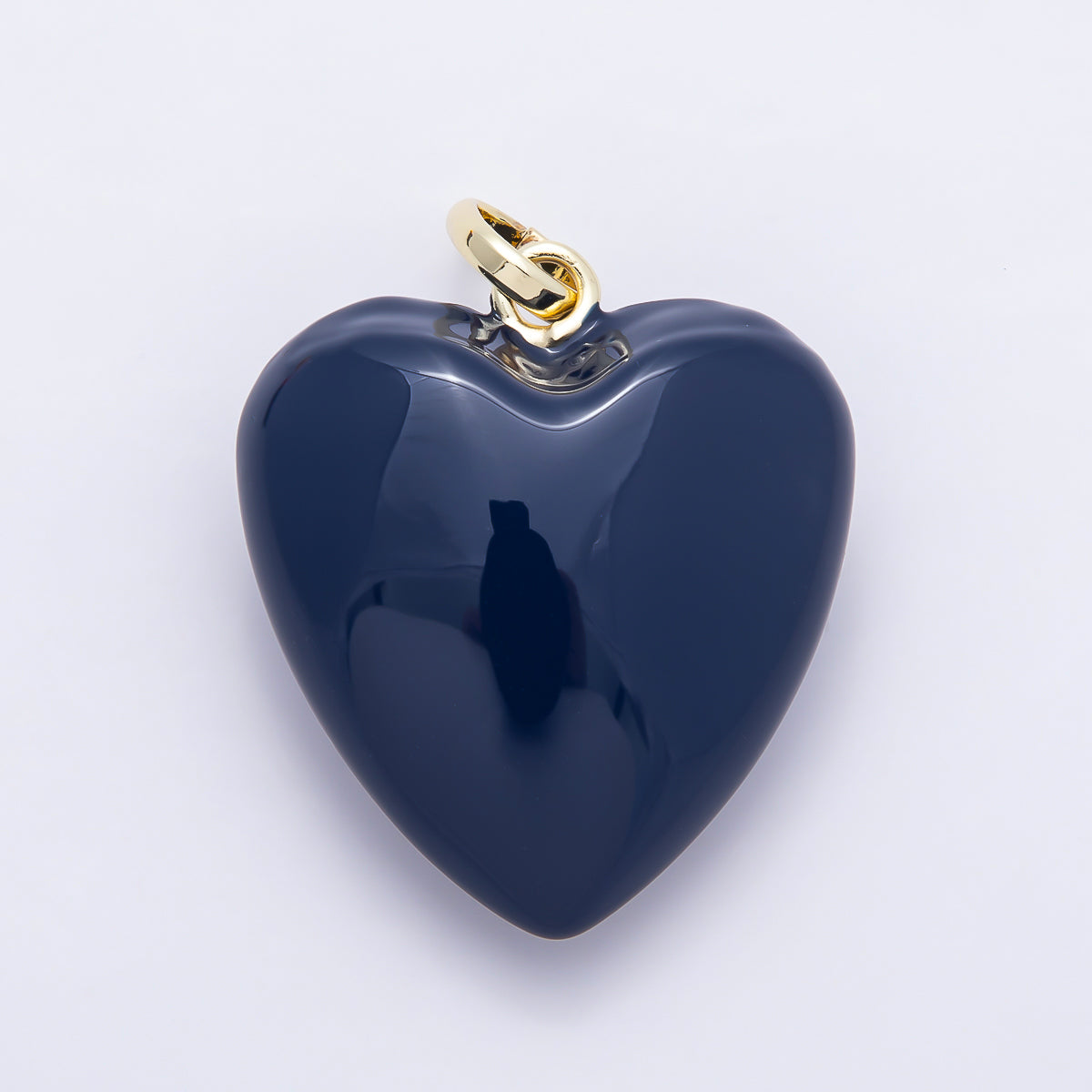 16K Gold Filled 36mm Colorful Glossy Enamel Puffy Heart Pendant | Charms-01668 - Charms-01675