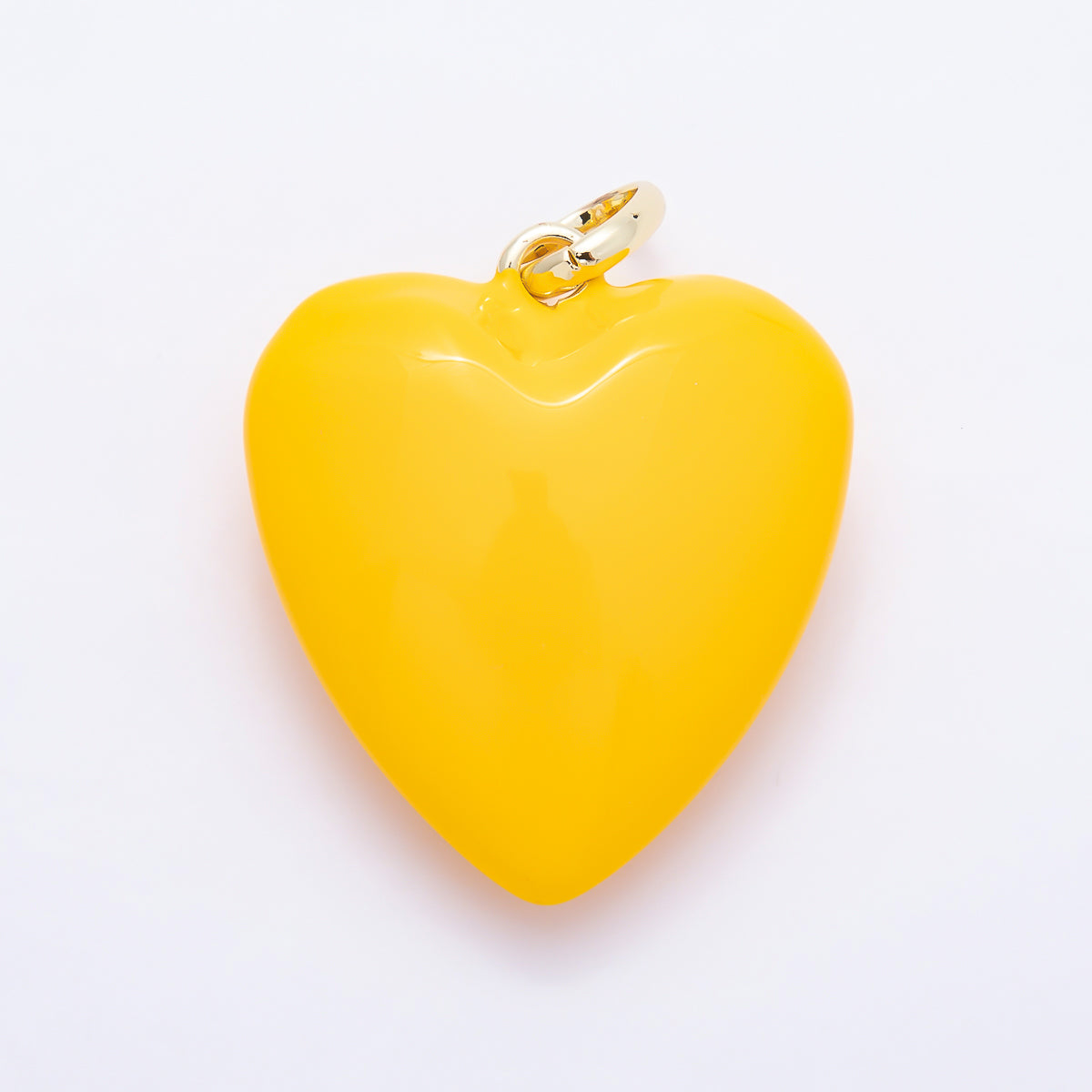 16K Gold Filled 36mm Colorful Glossy Enamel Puffy Heart Pendant | Charms-01668 - Charms-01675