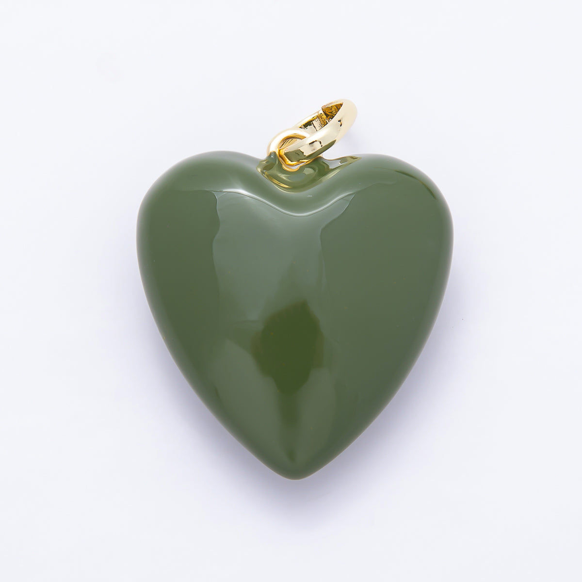 16K Gold Filled 36mm Colorful Glossy Enamel Puffy Heart Pendant | Charms-01668 - Charms-01675