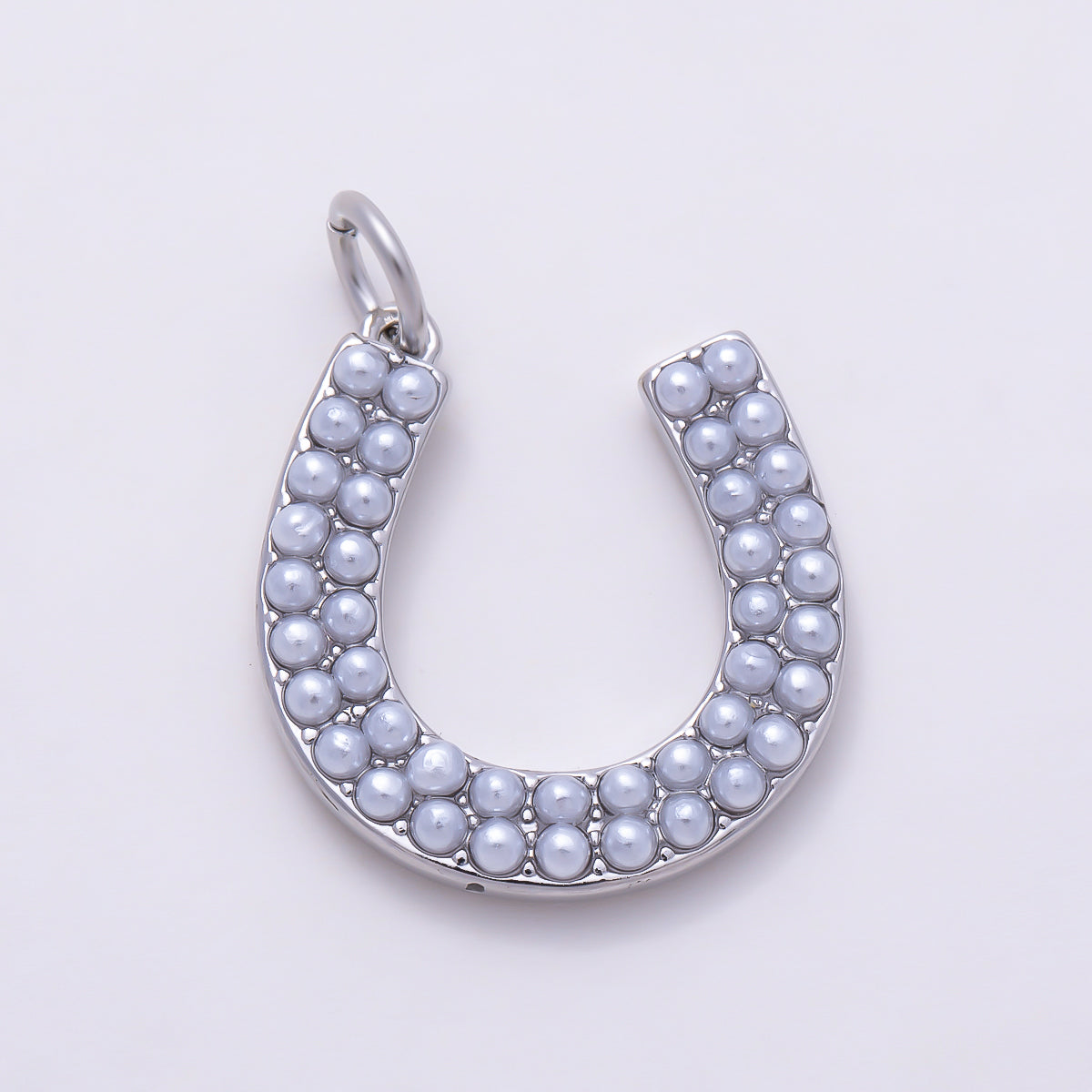 16K Gold Filled 18mm Double-Row Shell Pearl Horseshoe Lucky Charm | Charms-01688 - Charms-01689