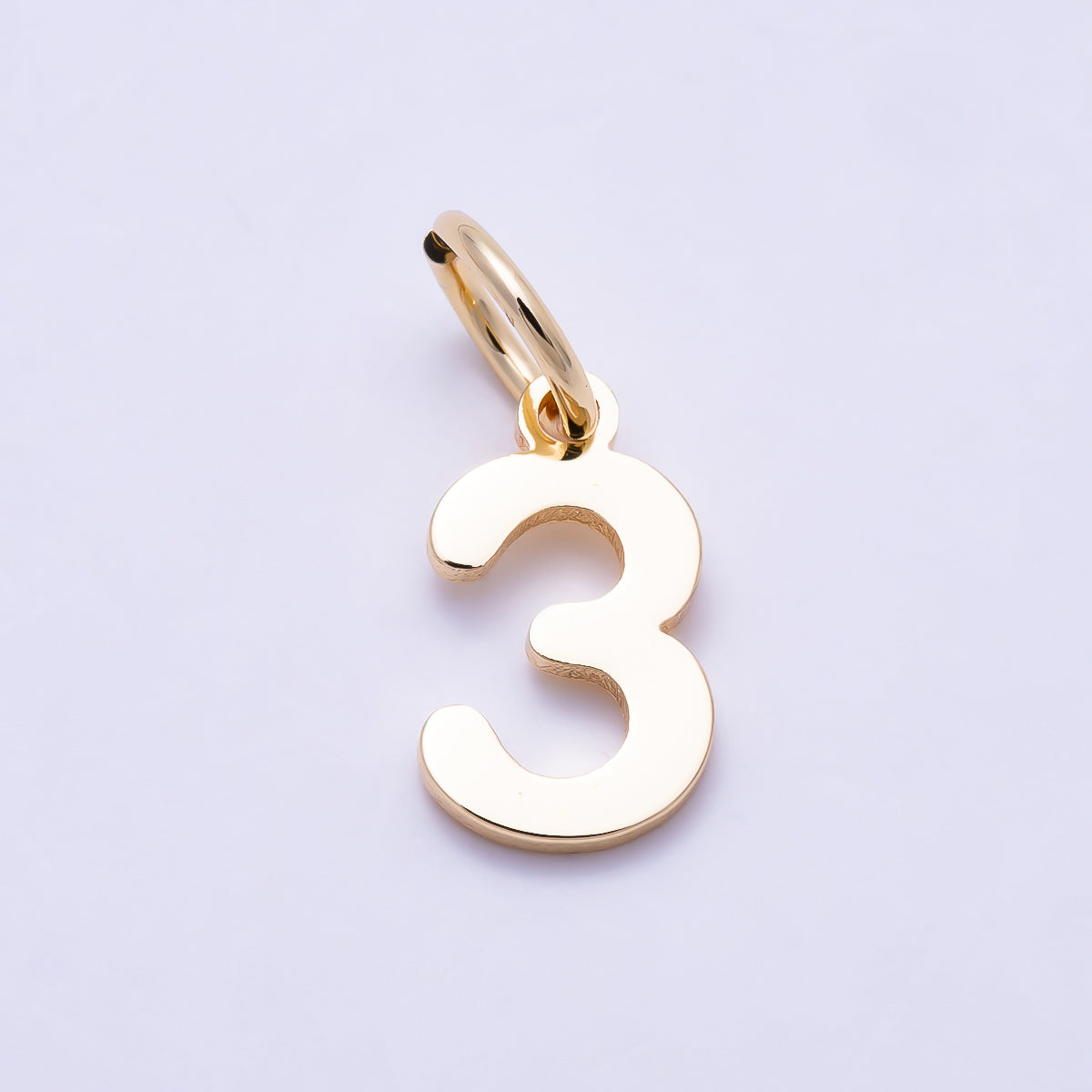 16K Gold Filled 11mm Bold Geometric Number Charm 0-9 | Charms-01736 ~ Charms-01745