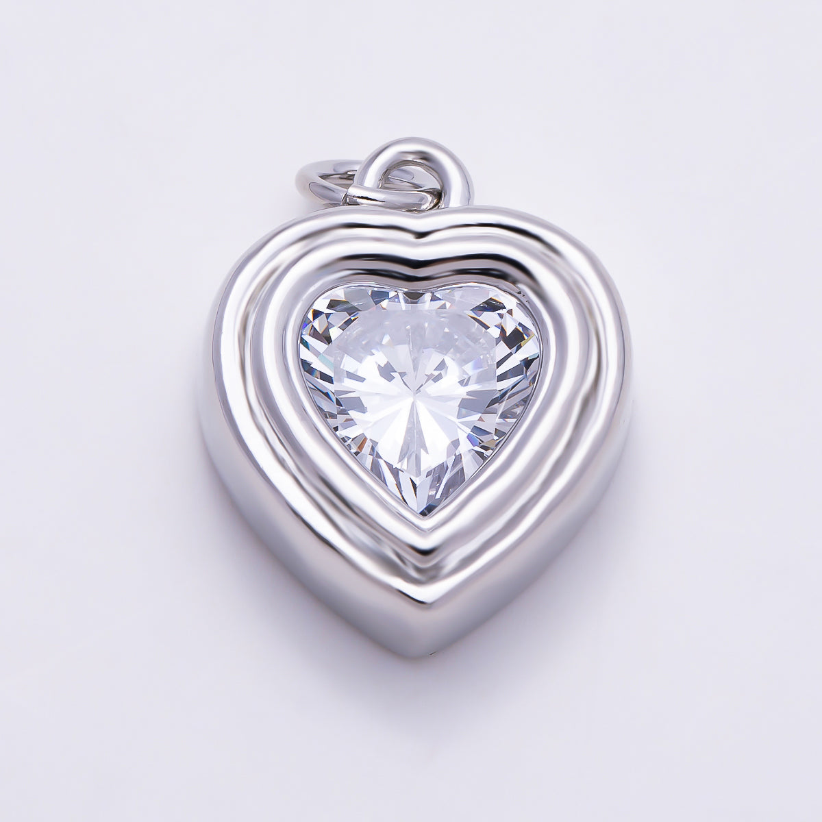 16K Gold Filled 18mm Clear CZ Geometric Square Bezel Charm | Charms-01914 - Charms-01915