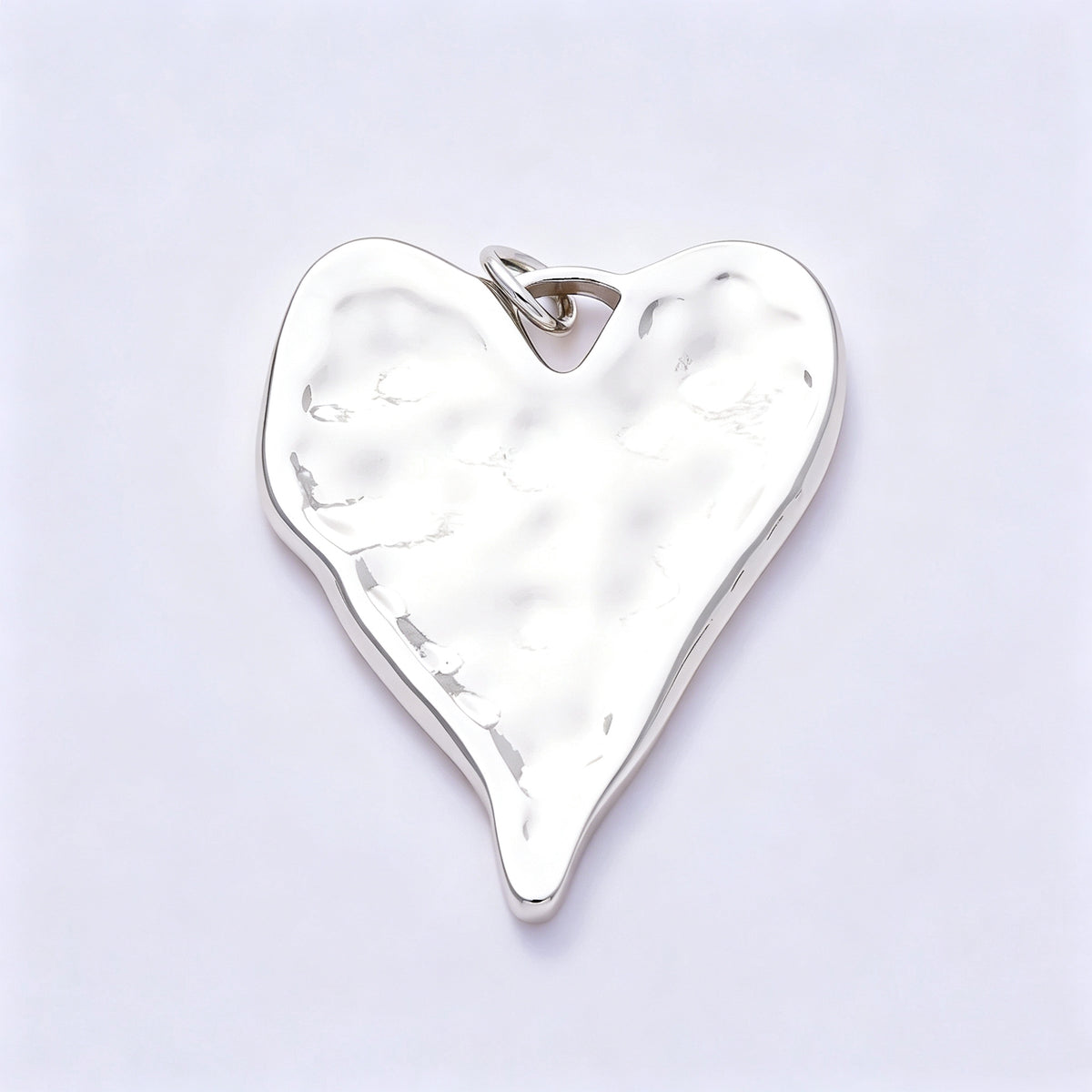 16K Gold Filled 31mm Hammered Organic Heart Pendant in Gold & Silver | Charms-01948 - Charms-01949