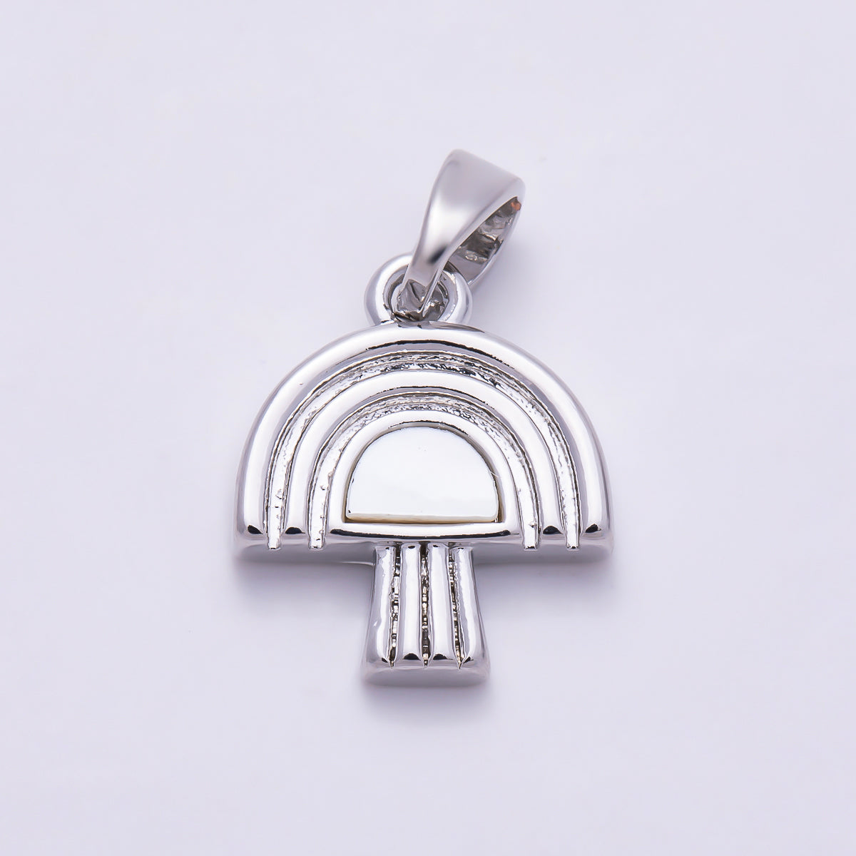 16K Gold Filled 14mm Square Shell Pearl Mushroom Pendant | Charms-02041 - Charms-02042