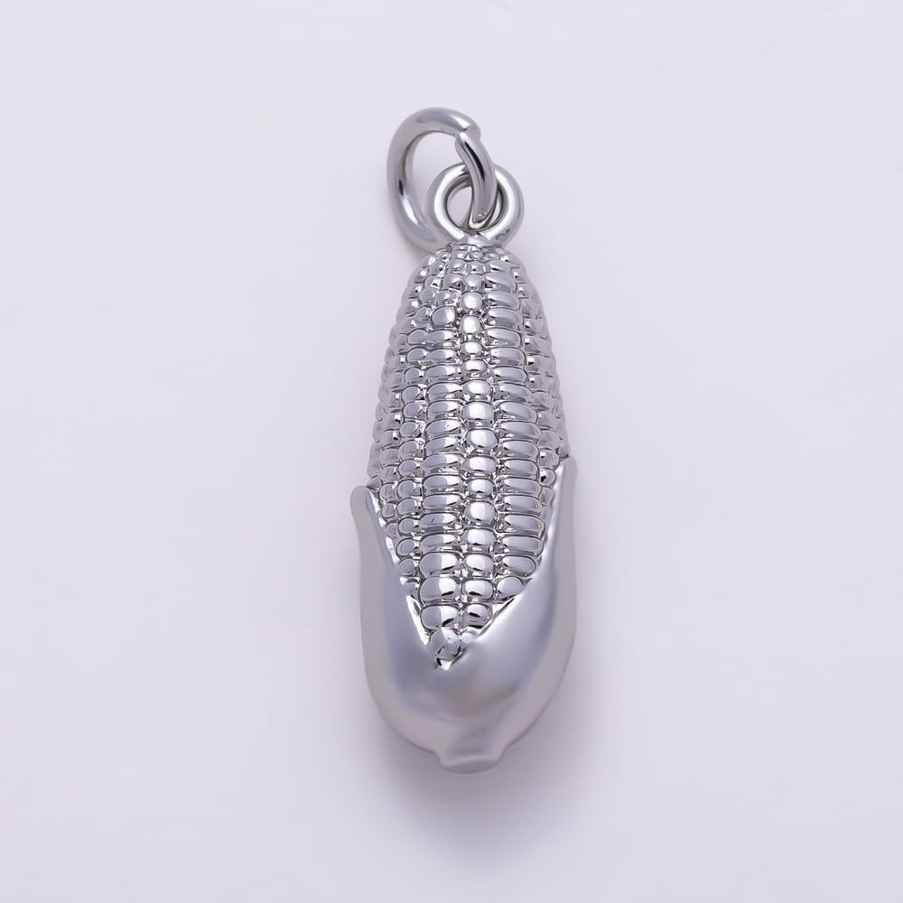 16K Gold Filled 21mm 3D Textured Sweet Corn Cob Charm | Charms-02127 - Charms-02128
