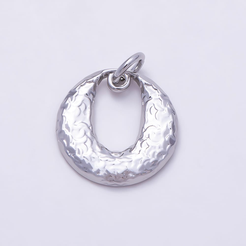 16K Gold Filled 14mm Hammered Textured Open Round Charm in Gold & Silver | Charms-02251 Charms-02252