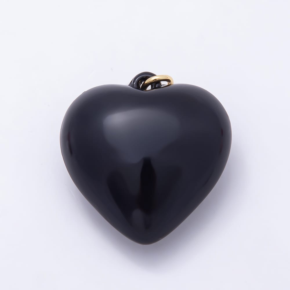 18K Gold Filled 44mm Pink, Black, Fuchsia, Red, Burgundy Enamel Resin Chubby Heart Charm | Charms-02389 ~ Charms-02393