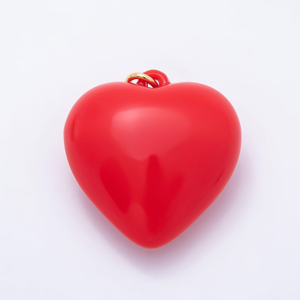 18K Gold Filled 44mm Pink, Black, Fuchsia, Red, Burgundy Enamel Resin Chubby Heart Charm | Charms-02389 ~ Charms-02393