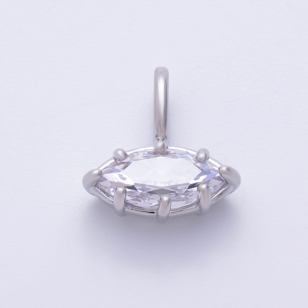 16K Gold Filled 18mm, 14mm Clear CZ GEORGIAN SET BEZEL Solitaire Pendant in Gold & Silver | Charms-02404 ~ Charms-02427