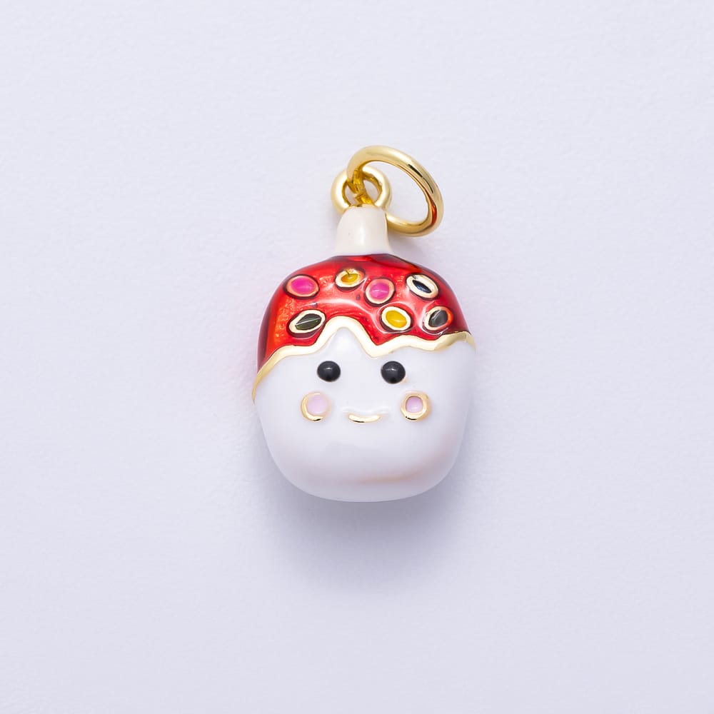 16K Gold Filled 17mm Red, Pink, Blue, Green Enamel Multicolor Sprinkle Popsicle Ice Cream Charm | Charms-02451 ~ Charms-02454