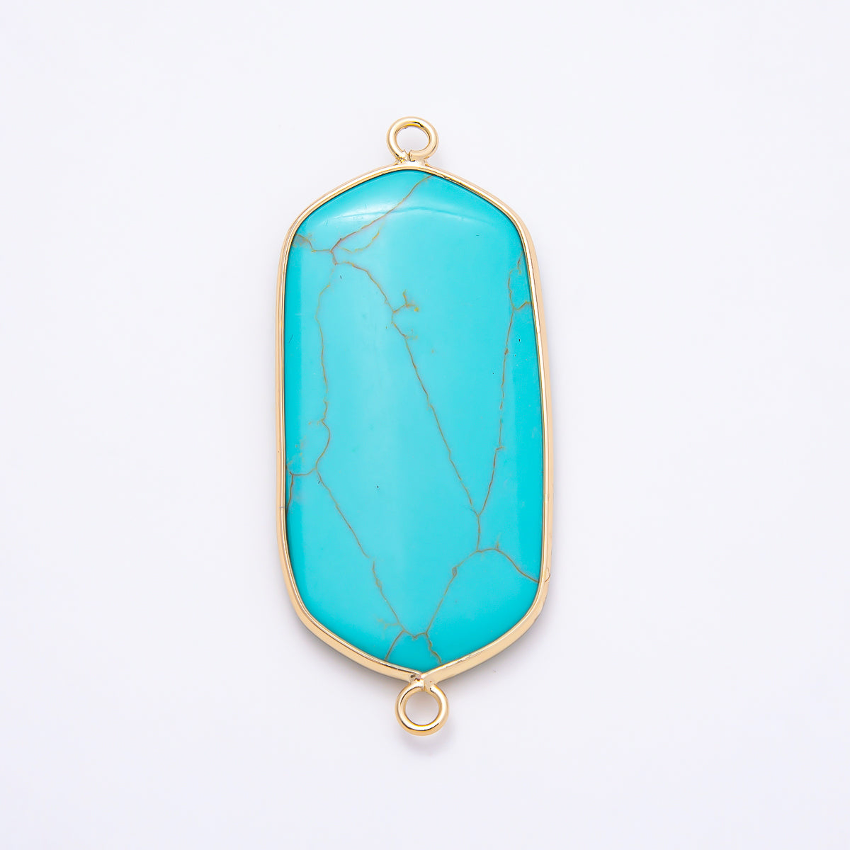 16K Gold Filled Turquoise Cabochon Natural Gemstone Multi-Shape Center Statement Connector | Connectors-00035 - Connectors-00038