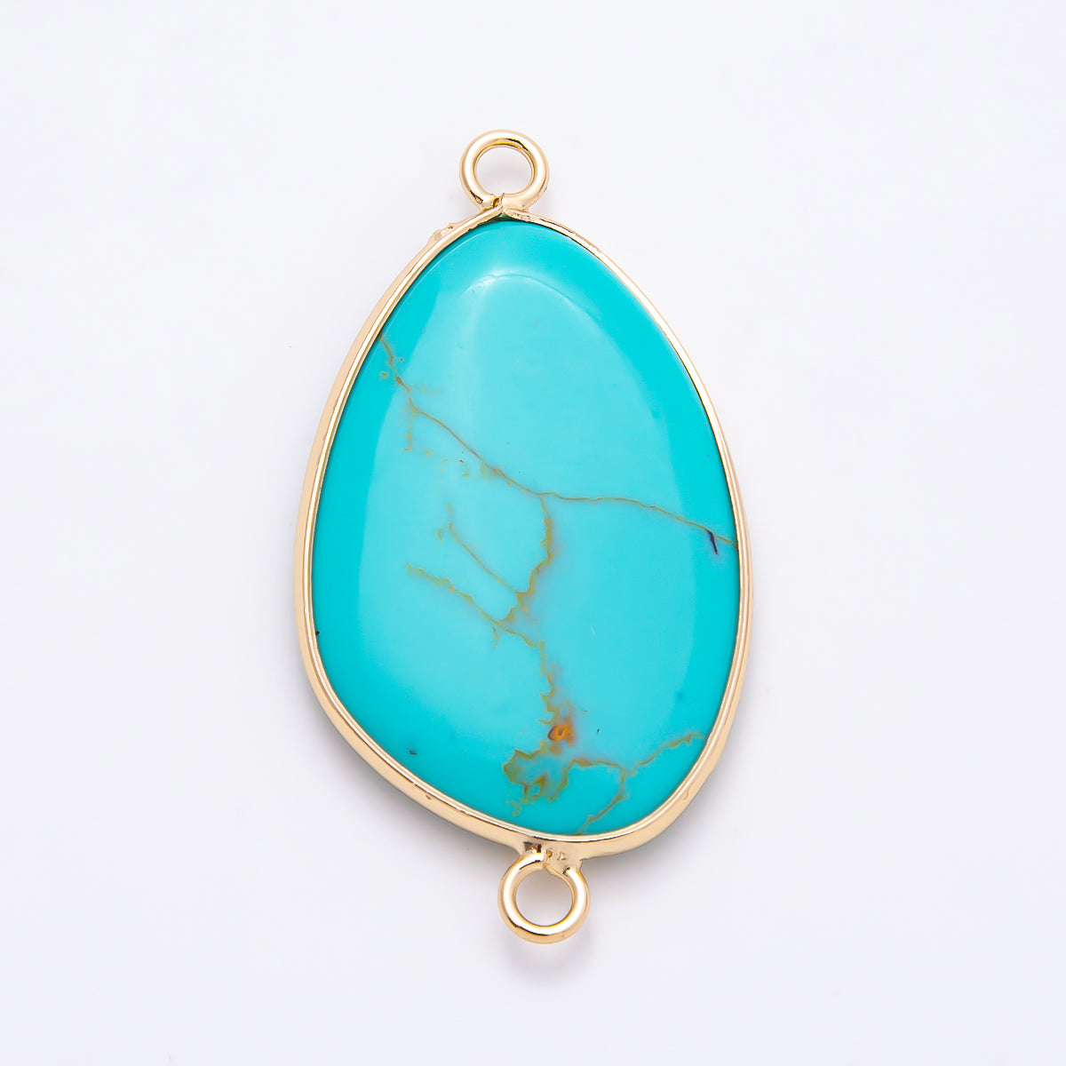 16K Gold Filled Turquoise Cabochon Natural Gemstone Multi-Shape Center Statement Connector | Connectors-00035 - Connectors-00038