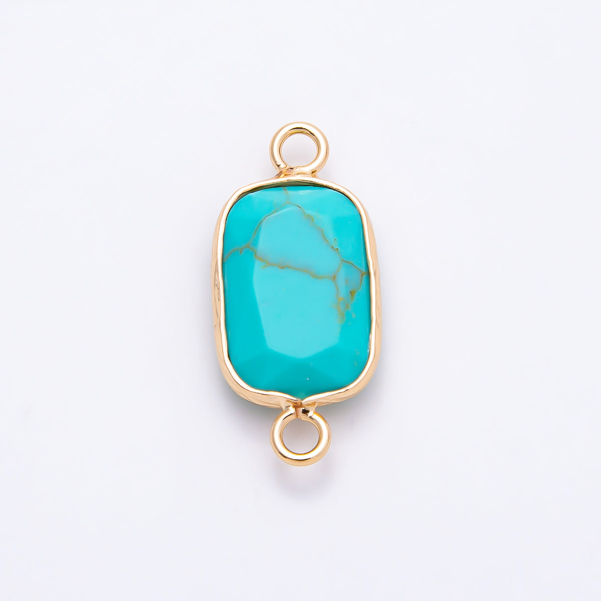 16K Gold Filled Turquoise Cabochon Natural Gemstone Multi-Shape Center Statement Connector | Connectors-00035 - Connectors-00038