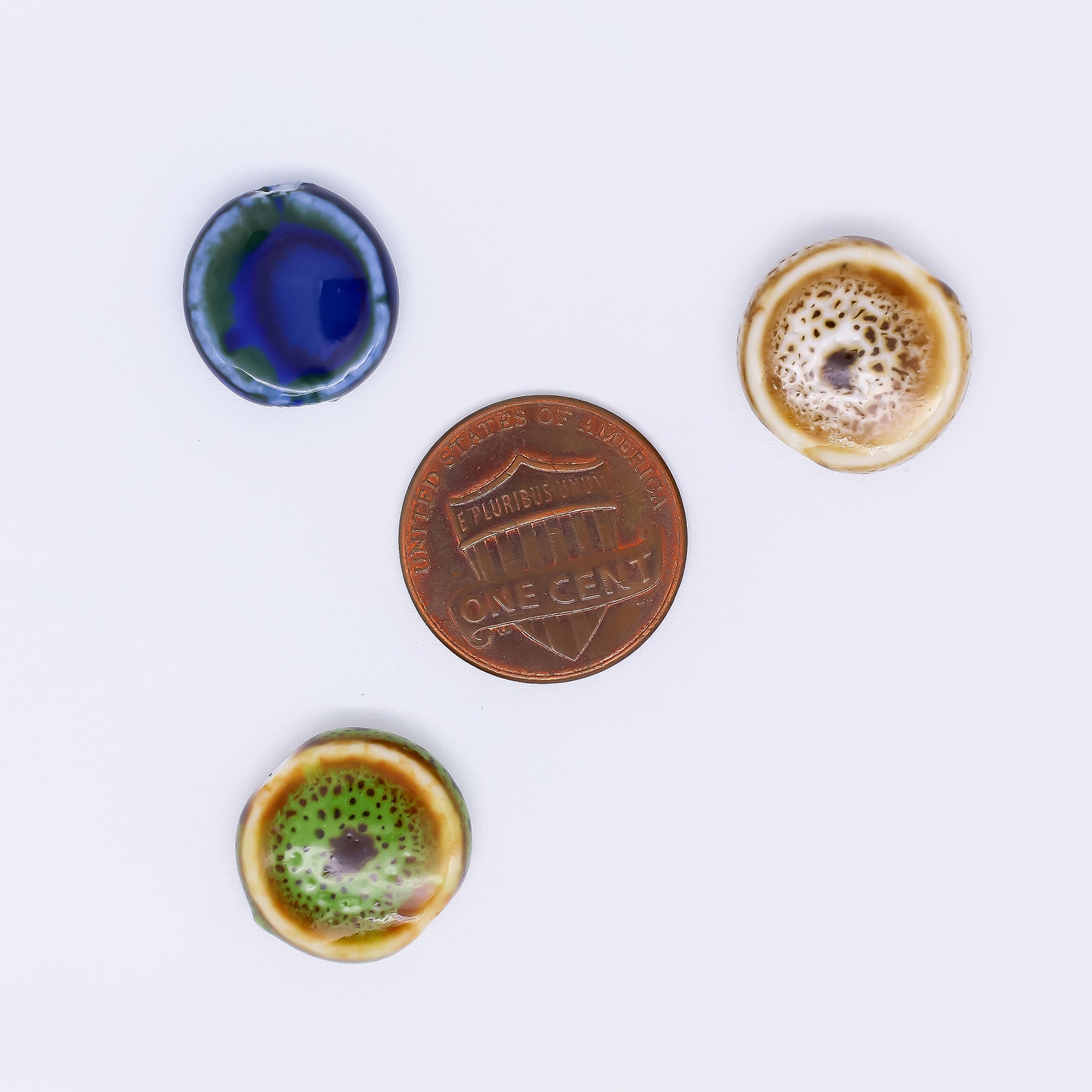 Ceramic Art Colorful Glazed Round Pebbles Bead Spacer | B-035 B-043 B-047 B-066 B-086 B-093 B-113 B-126 B-152