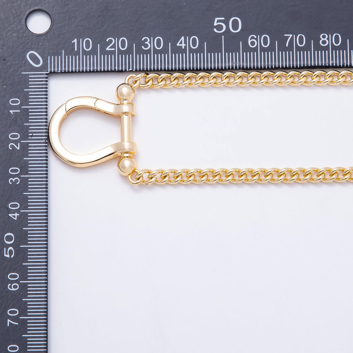 Stainless Steel 6mm Horseshoe Buckle Clasp Curb Chain 25 Inch Necklace | WA-00305