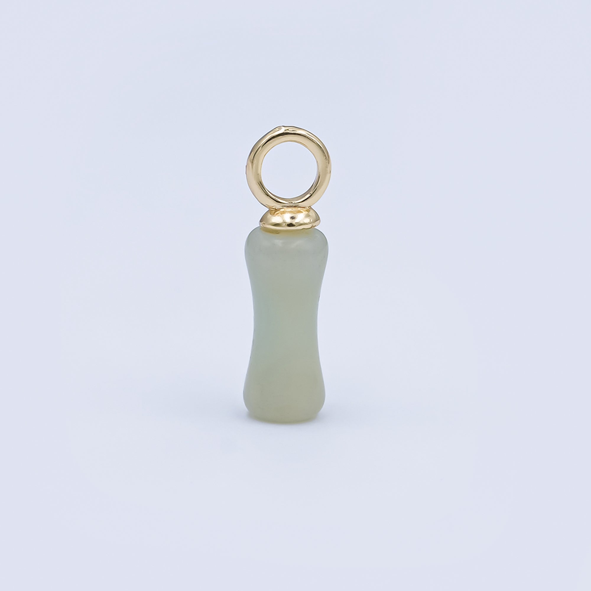 24K Gold Filled 18mm Natural Gemstone Pill Drop Charm in Carnelian, Amethyst, & Quartz | D-032 D-042 D-048
