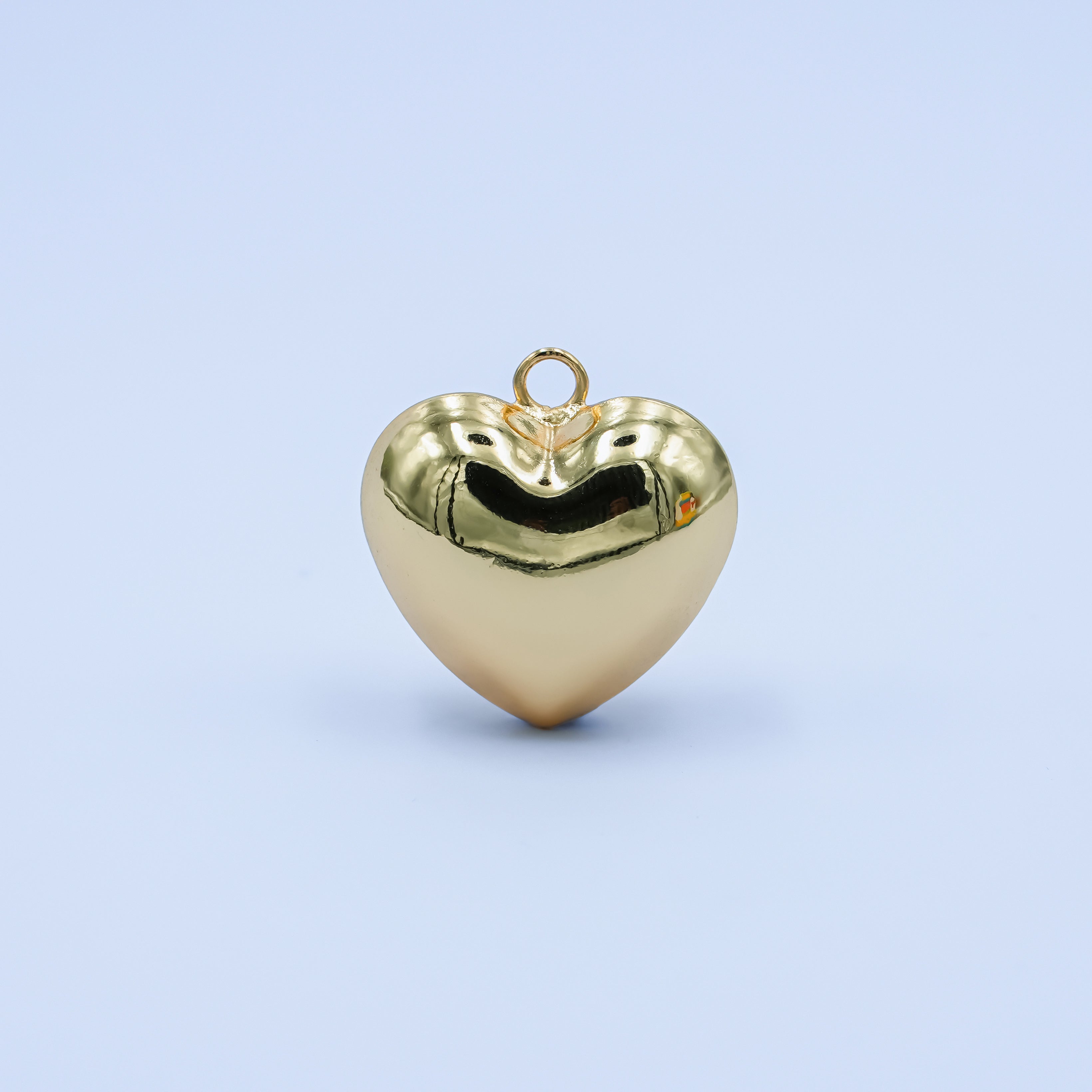 24K Gold Filled Multidimensional 3D Chubby Heart Charm | M180