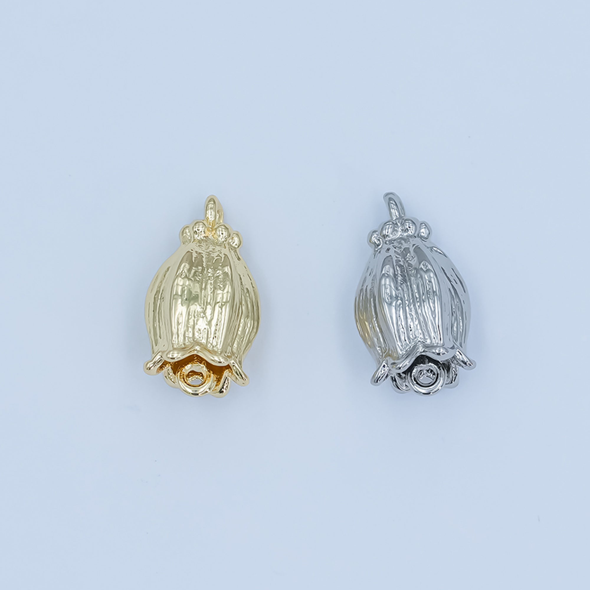24K Gold Filled Rose Tulip Flower Multidimensional Connector in Gold & Silver | Y012