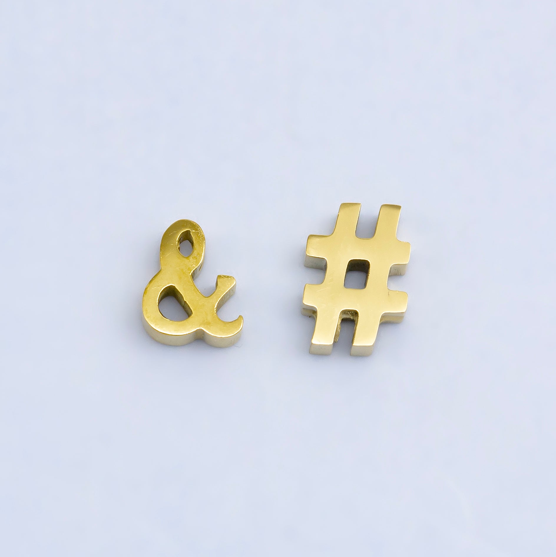 24K Gold Filled "&" and "#" Abbreviation Bead Spacer | B564 & B565