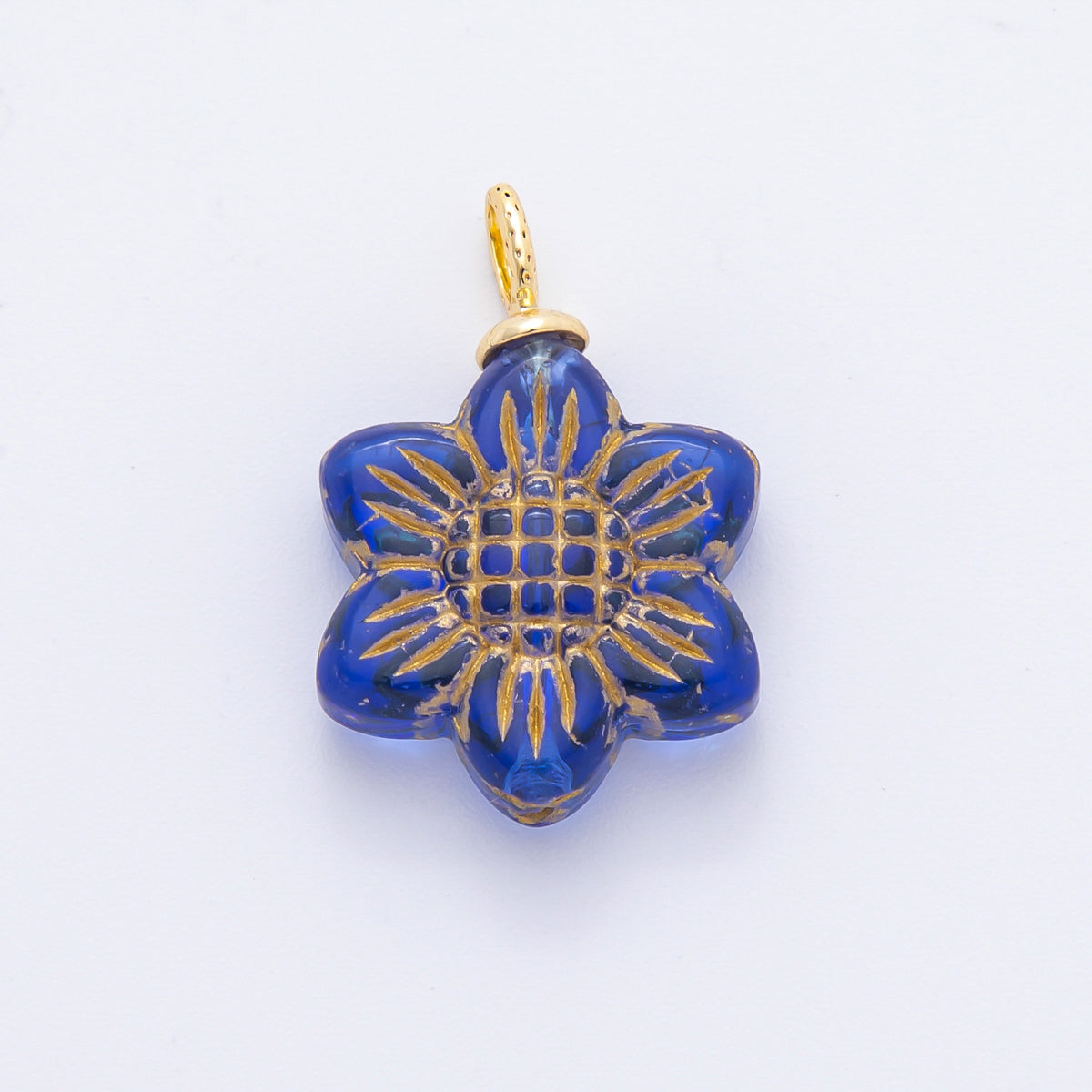 18K Gold Filled Gold Lined Flower Acrylic Drop Charm | E746 - E761