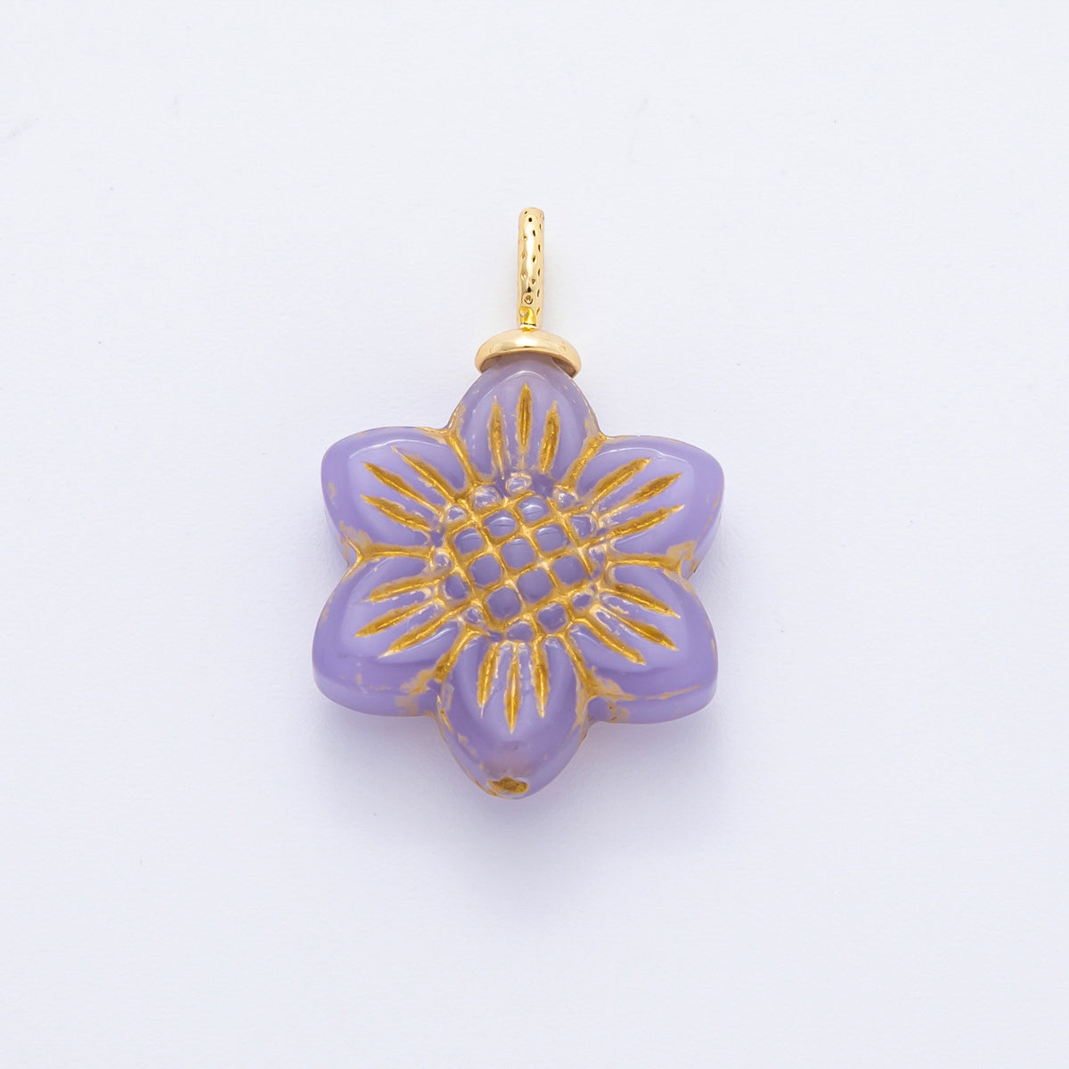 18K Gold Filled Gold Lined Flower Acrylic Drop Charm | E746 - E761