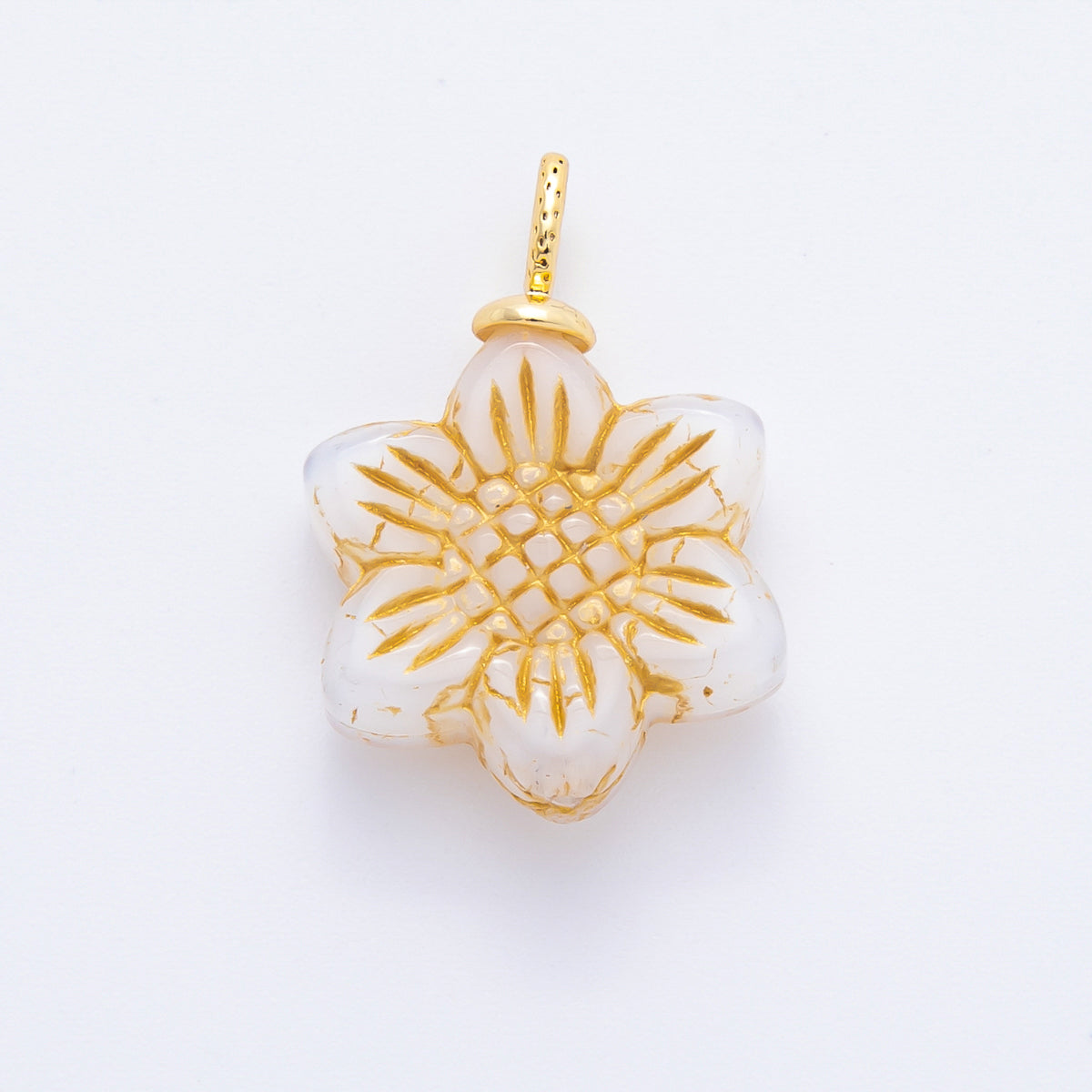 18K Gold Filled Gold Lined Flower Acrylic Drop Charm | E746 - E761