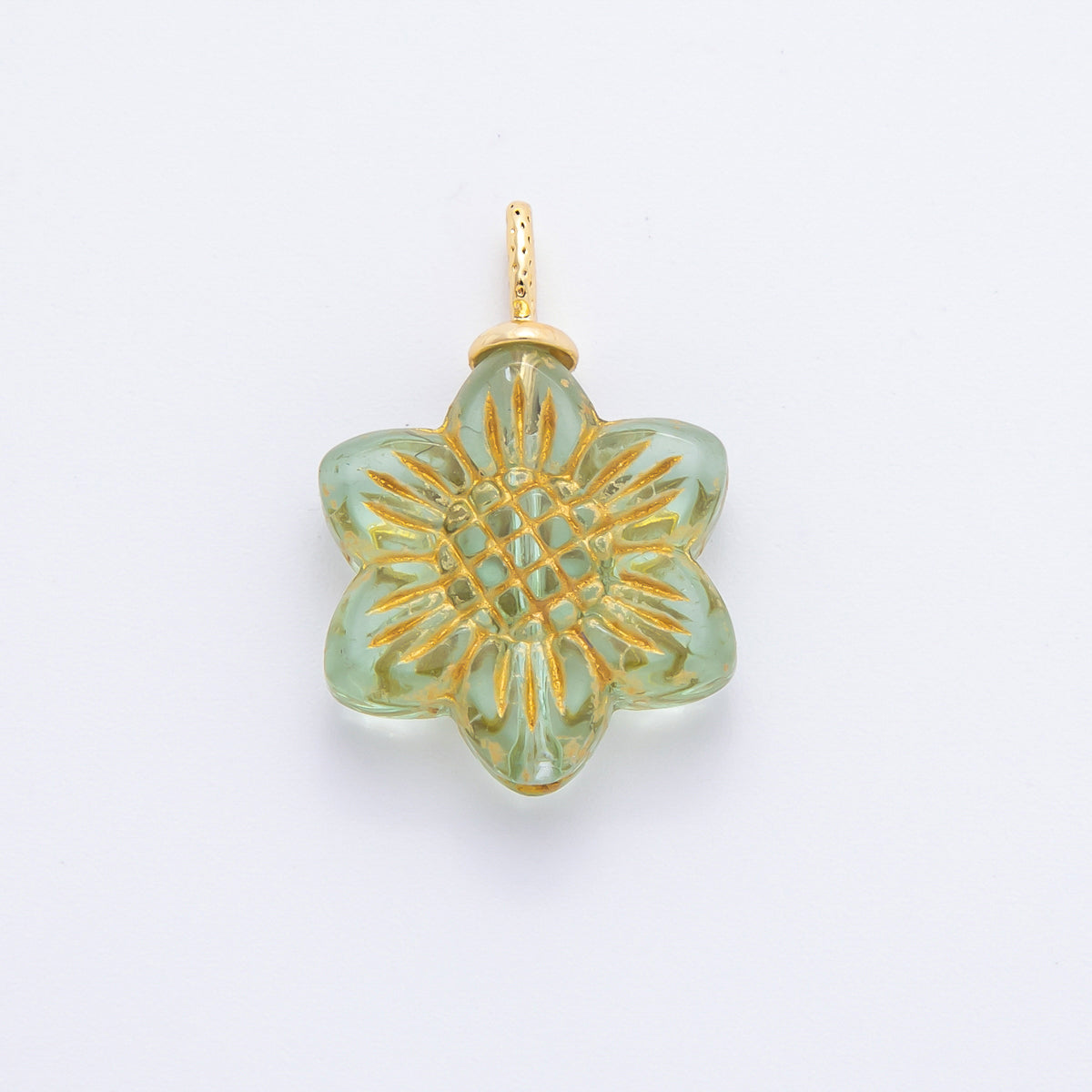 18K Gold Filled Gold Lined Flower Acrylic Drop Charm | E746 - E761