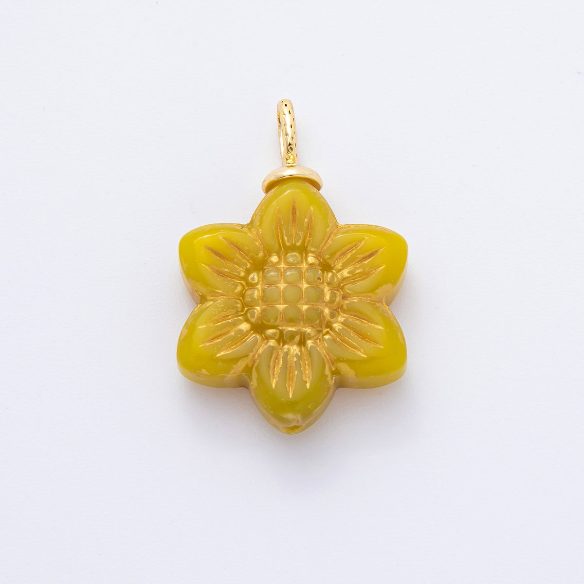 18K Gold Filled Gold Lined Flower Acrylic Drop Charm | E746 - E761