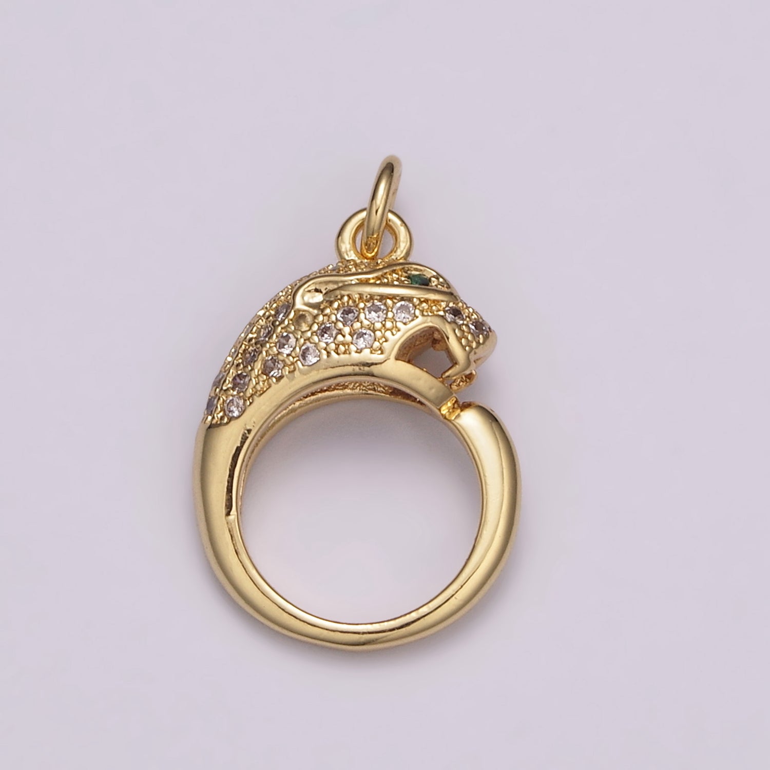 Gold Leopard Charm Ring, Panther Pendant For Women, Micro Pave Leopard Jaguar Animal Charm for Necklace Bracelet Earring | E-701 E-702 |