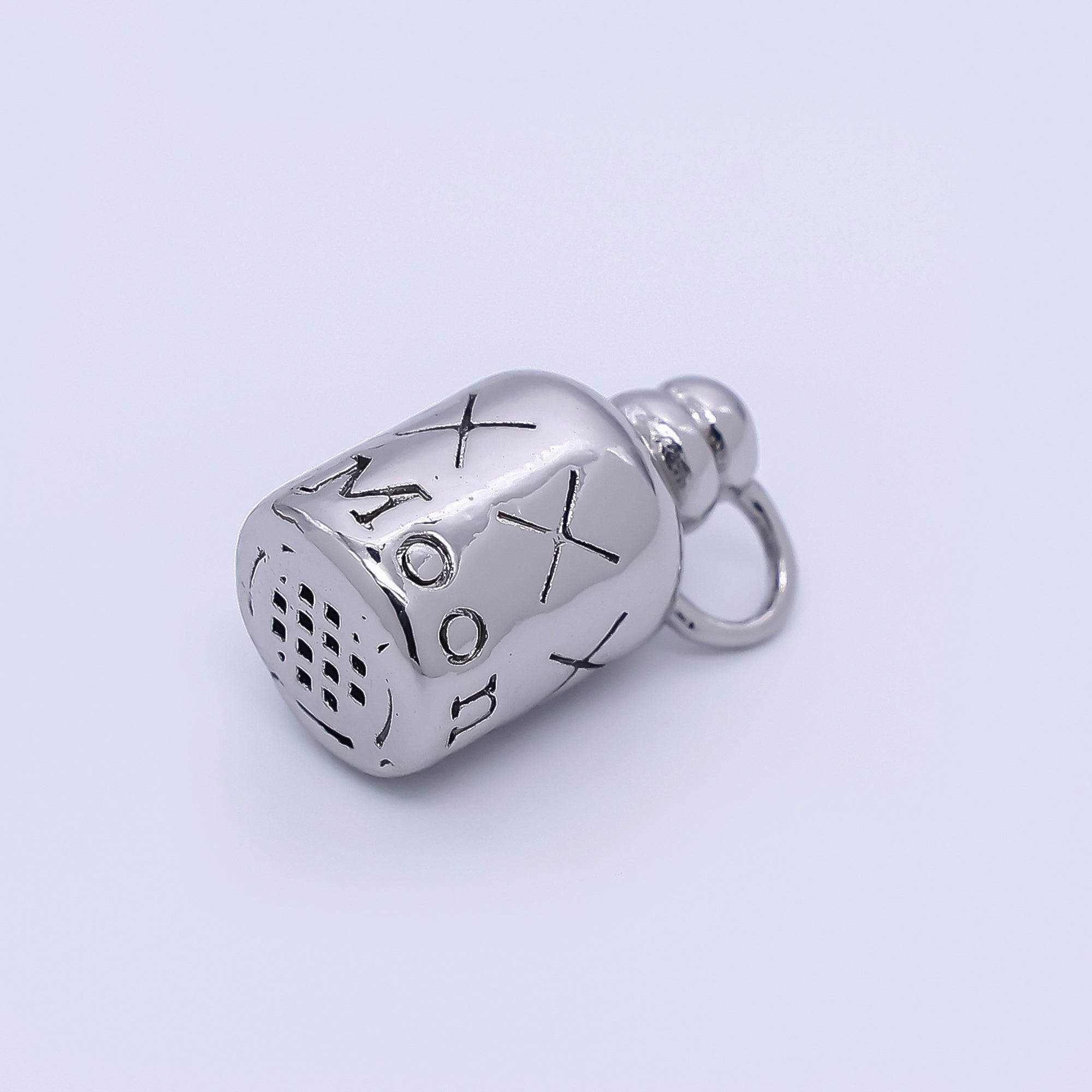 Silver Water Bottle Flask Drink 3D Multidimensional Charm | E789